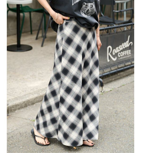 OUTDOOR PRODUCTS Usual Things「≪予約≫PLAIDパターンスカート」|スカート|ブラック