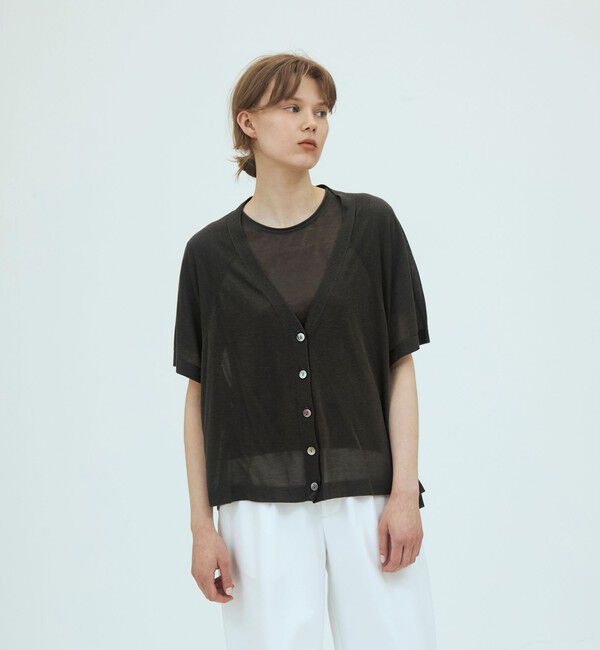 GALERIE VIE「セルロースカシミヤ ハーフスリーブカーディガン」|カーディガン|