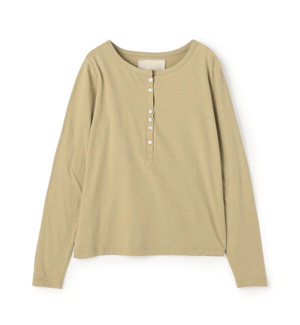 TOMORROWLAND GOODS「V::room コットンジャージー ヘンリーネックロングスリーブプルオーバー」|Tシャツ・カットソー|43 ベージュ