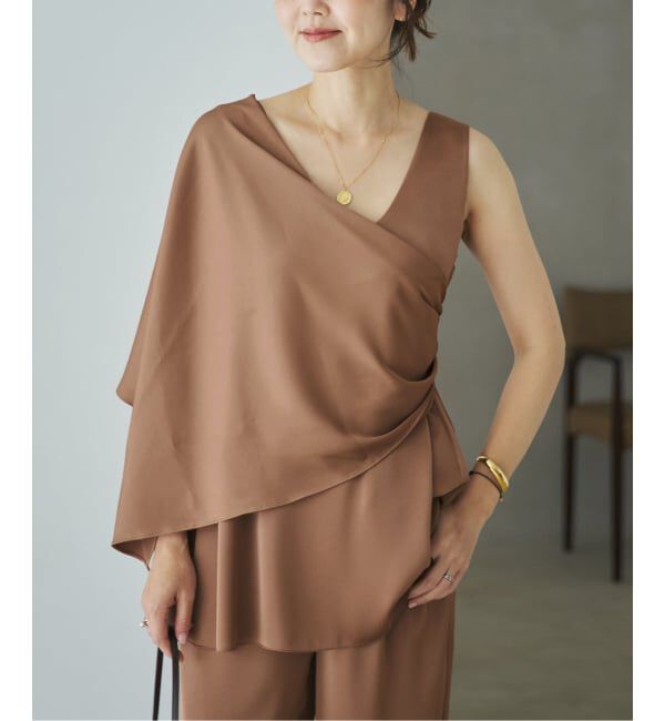 Plage「dull satin scarf set タンク」|タンクトップ|キャメル A