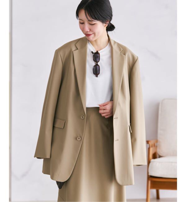 Plage「《予約》Masculine Oversized ジャケット」|テーラードジャケット|ベージュ