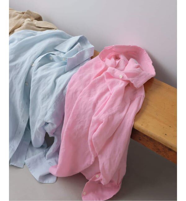 SLOBE IENA「《追加》リネンコットンレギュラーシャツ」|シャツ・ブラウス|ピンク