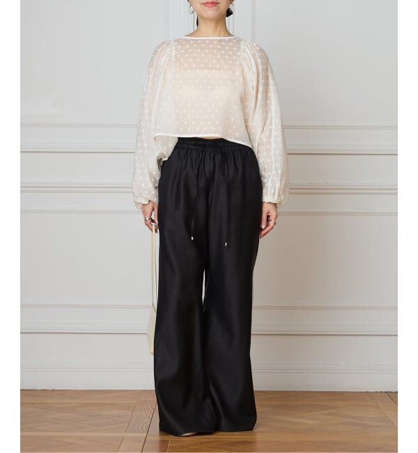 IENA LA BOUCLE「《洗濯機洗い可》IENA LA BOUCLE コットンサテンイージーパンツ」|その他|