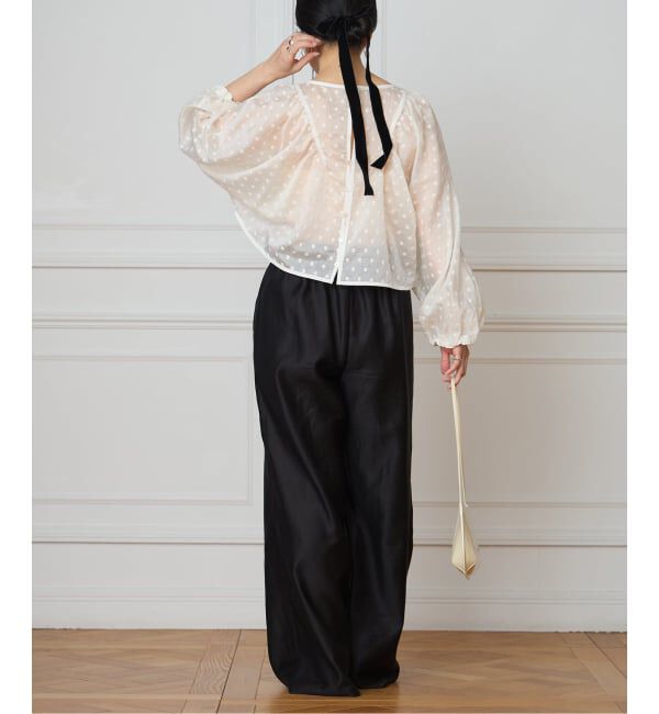 IENA LA BOUCLE「《洗濯機洗い可》IENA LA BOUCLE コットンサテンイージーパンツ」|その他|