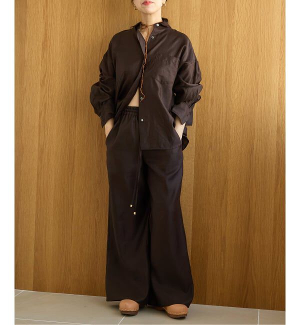 IENA LA BOUCLE「《洗濯機洗い可》IENA LA BOUCLE コットンサテンイージーパンツ」|その他|