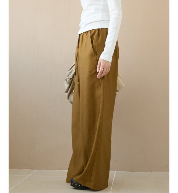 IENA LA BOUCLE「《洗濯機洗い可》IENA LA BOUCLE コットンサテンイージーパンツ」|その他|