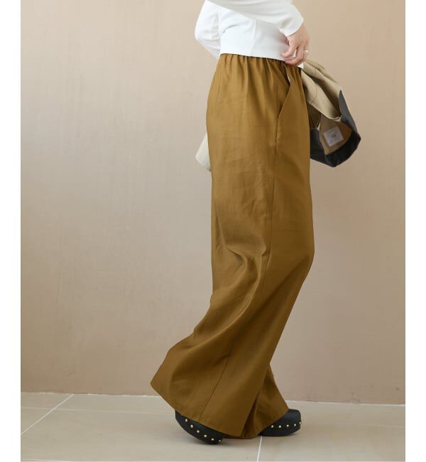 IENA LA BOUCLE「《洗濯機洗い可》IENA LA BOUCLE コットンサテンイージーパンツ」|その他|