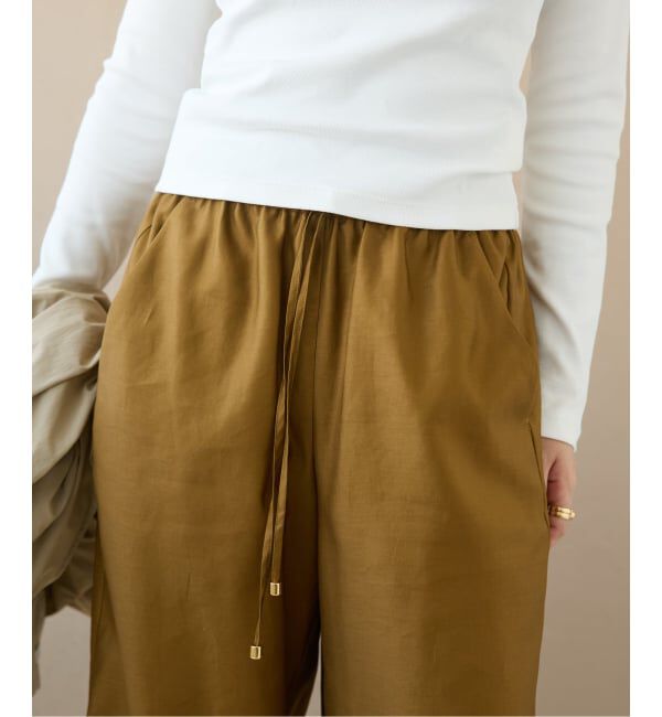 IENA LA BOUCLE「《洗濯機洗い可》IENA LA BOUCLE コットンサテンイージーパンツ」|その他|