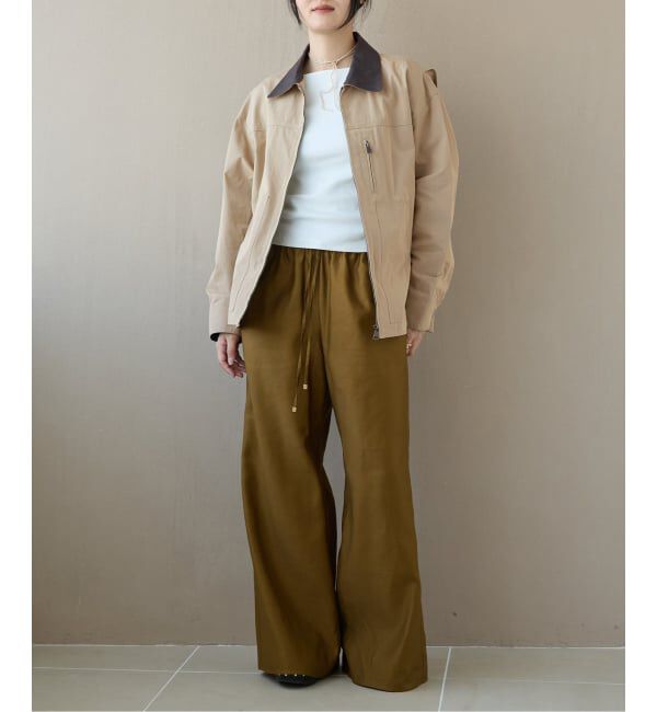 IENA LA BOUCLE「《洗濯機洗い可》IENA LA BOUCLE コットンサテンイージーパンツ」|その他|
