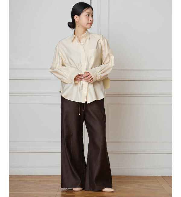 IENA LA BOUCLE「《洗濯機洗い可》IENA LA BOUCLE コットンサテンイージーパンツ」|その他|