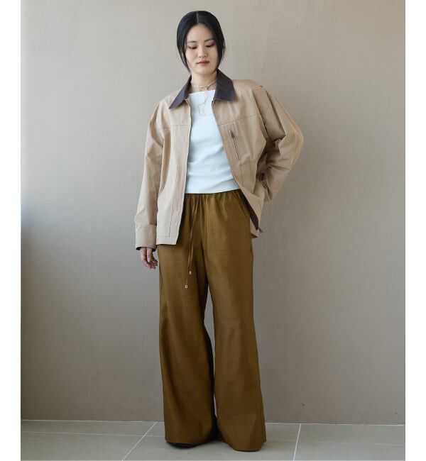 IENA LA BOUCLE「《洗濯機洗い可》IENA LA BOUCLE コットンサテンイージーパンツ」|その他|