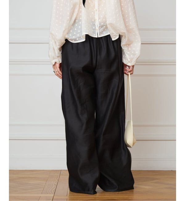 IENA LA BOUCLE「《洗濯機洗い可》IENA LA BOUCLE コットンサテンイージーパンツ」|その他|