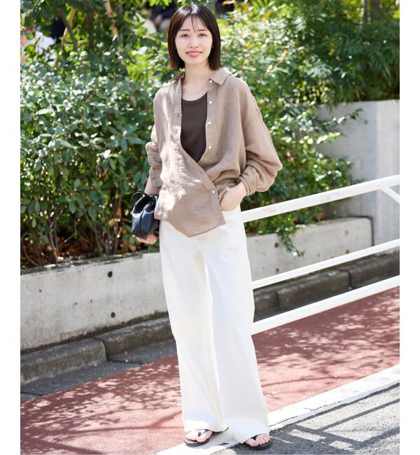 SLOBE IENA「リネンコットンカシュクールシャツ」|シャツ・ブラウス|