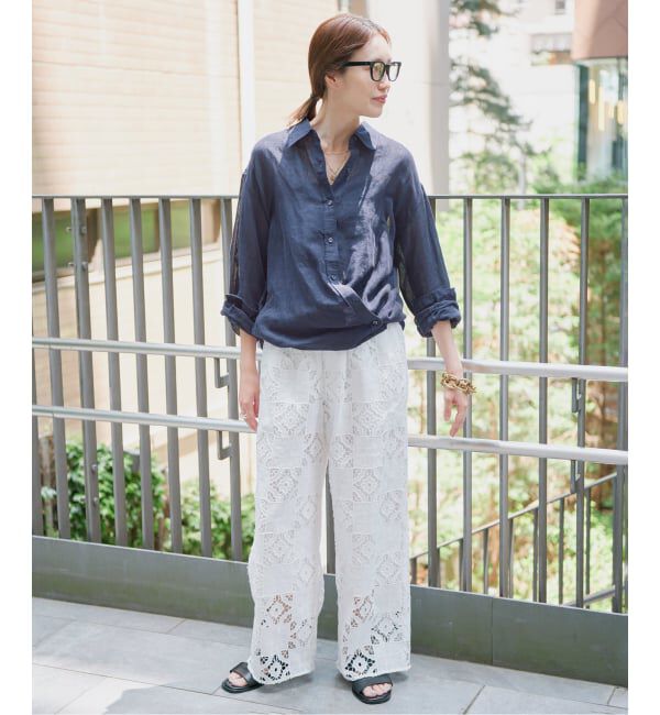 SLOBE IENA「リネンコットンカシュクールシャツ」|シャツ・ブラウス|