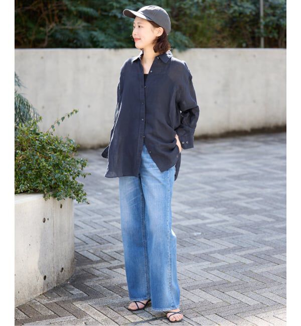 SLOBE IENA「リネンコットンカシュクールシャツ」|シャツ・ブラウス|