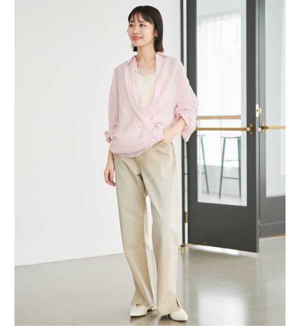 SLOBE IENA「リネンコットンカシュクールシャツ」|シャツ・ブラウス|