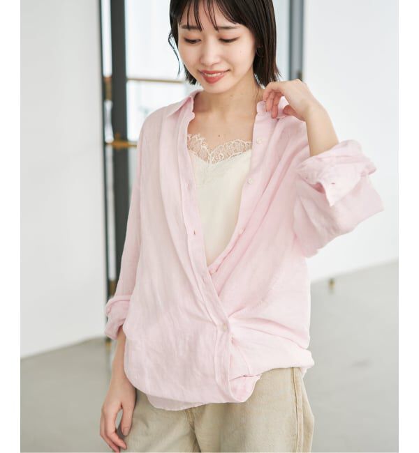 SLOBE IENA「リネンコットンカシュクールシャツ」|シャツ・ブラウス|