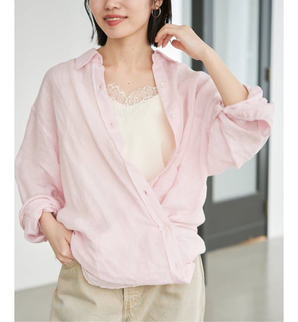 SLOBE IENA「リネンコットンカシュクールシャツ」|シャツ・ブラウス|