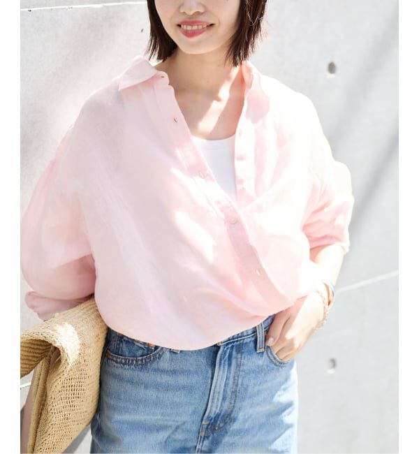 SLOBE IENA「リネンコットンカシュクールシャツ」|シャツ・ブラウス|