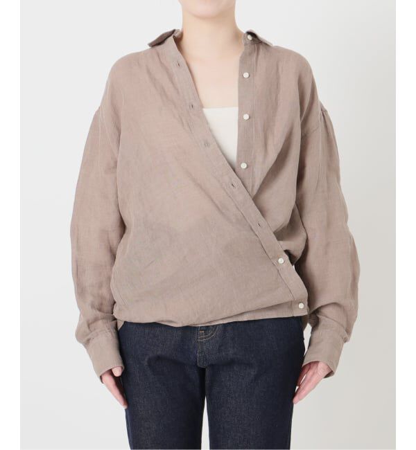 SLOBE IENA「リネンコットンカシュクールシャツ」|シャツ・ブラウス|