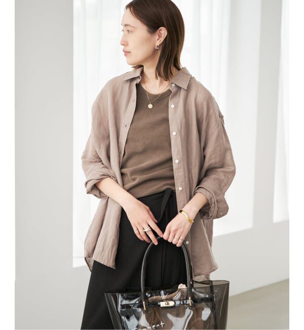 SLOBE IENA「リネンコットンカシュクールシャツ」|シャツ・ブラウス|