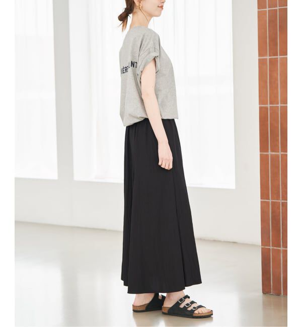 SLOBE IENA「《追加2》ナイロンワッシャー切り替えギャザースカート」|スカート|