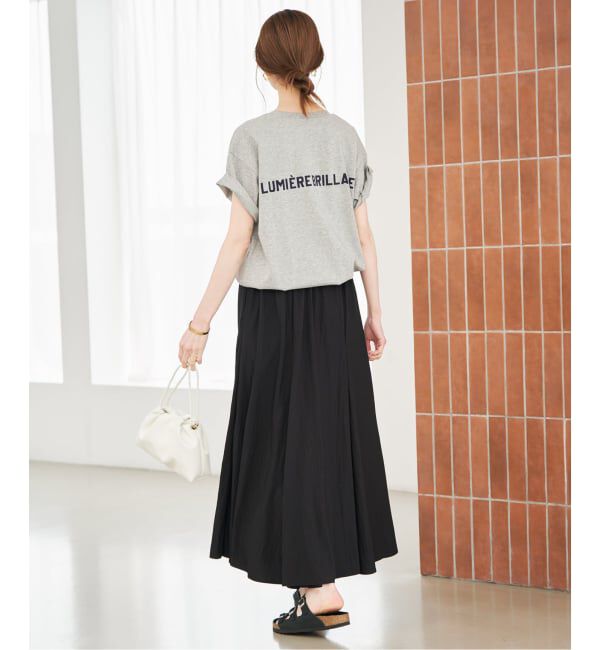 SLOBE IENA「《追加2》ナイロンワッシャー切り替えギャザースカート」|スカート|