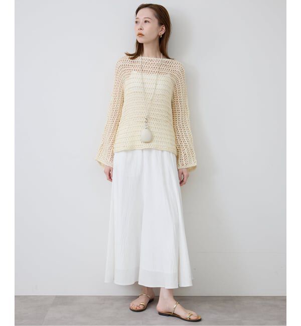 SLOBE IENA「《追加2》ナイロンワッシャー切り替えギャザースカート」|スカート|