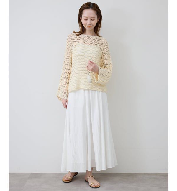 SLOBE IENA「《追加2》ナイロンワッシャー切り替えギャザースカート」|スカート|