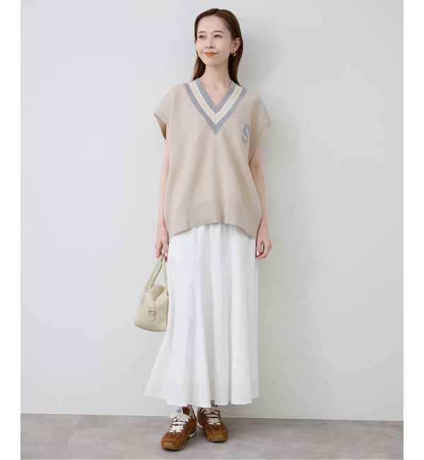 SLOBE IENA「《追加2》ナイロンワッシャー切り替えギャザースカート」|スカート|