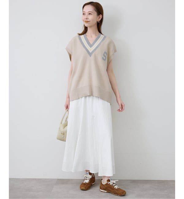 SLOBE IENA「《追加2》ナイロンワッシャー切り替えギャザースカート」|スカート|