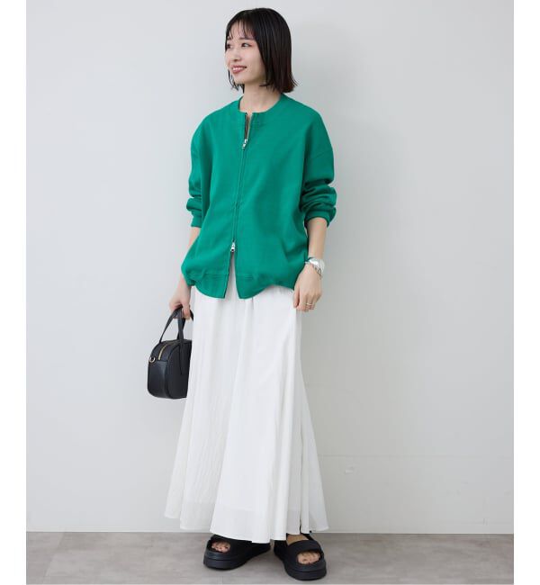 SLOBE IENA「《追加2》ナイロンワッシャー切り替えギャザースカート」|スカート|