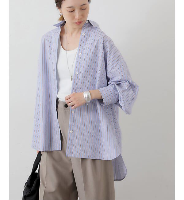 SLOBE IENA「《予約》コットンビックレギュラーシャツ」|シャツ・ブラウス|サックスブルー