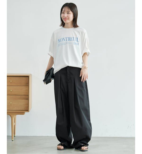SLOBE IENA「《一部カラーWEB限定/接触冷感/抗菌防臭》MONTREUILレターロゴTEE」|Tシャツ・カットソー|