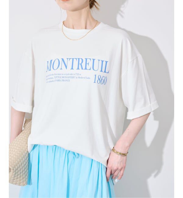 SLOBE IENA「《一部カラーWEB限定/接触冷感/抗菌防臭》MONTREUILレターロゴTEE」|Tシャツ・カットソー|