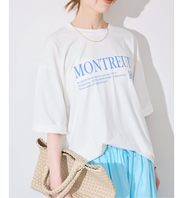 SLOBE IENA「《一部カラーWEB限定/接触冷感/抗菌防臭》MONTREUILレターロゴTEE」|Tシャツ・カットソー|