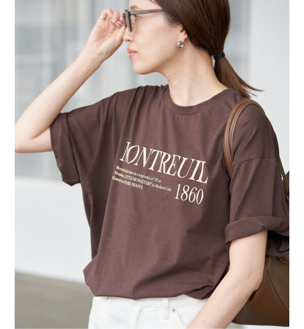 SLOBE IENA「《一部カラーWEB限定/接触冷感/抗菌防臭》MONTREUILレターロゴTEE」|Tシャツ・カットソー|