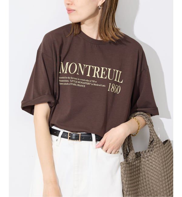 SLOBE IENA「《一部カラーWEB限定/接触冷感/抗菌防臭》MONTREUILレターロゴTEE」|Tシャツ・カットソー|