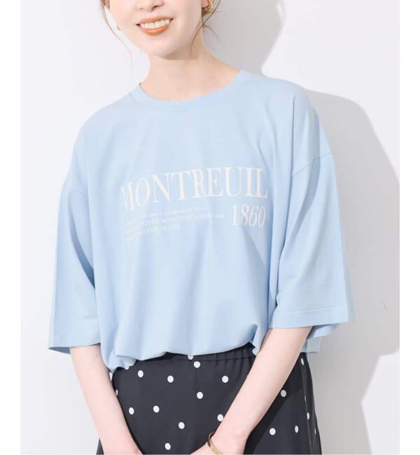 SLOBE IENA「《一部カラーWEB限定/接触冷感/抗菌防臭》MONTREUILレターロゴTEE」|Tシャツ・カットソー|