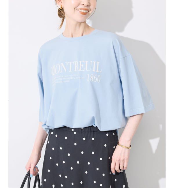 SLOBE IENA「《一部カラーWEB限定/接触冷感/抗菌防臭》MONTREUILレターロゴTEE」|Tシャツ・カットソー|