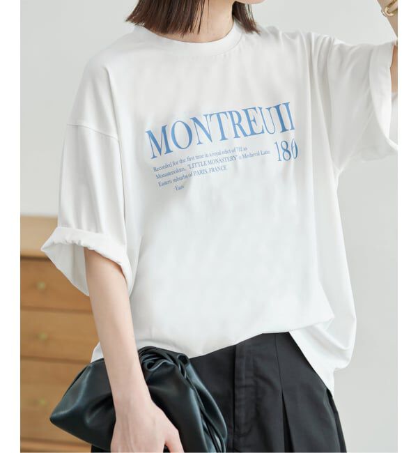 SLOBE IENA「《一部カラーWEB限定/接触冷感/抗菌防臭》MONTREUILレターロゴTEE」|Tシャツ・カットソー|ホワイト