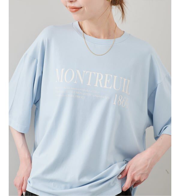 SLOBE IENA「《一部カラーWEB限定/接触冷感/抗菌防臭》MONTREUILレターロゴTEE」|Tシャツ・カットソー|サックスブルー