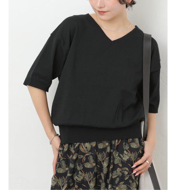JOURNAL STANDARD relume「【MULTI FUNC+】UVカット / 接触冷感 / ドライタッチVネックプルオーバー」|ニット・セーター|ブラック