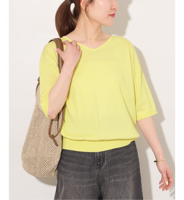 JOURNAL STANDARD relume「【MULTI FUNC+】UVカット / 接触冷感 / ドライタッチVネックプルオーバー」|ニット・セーター|イエロー
