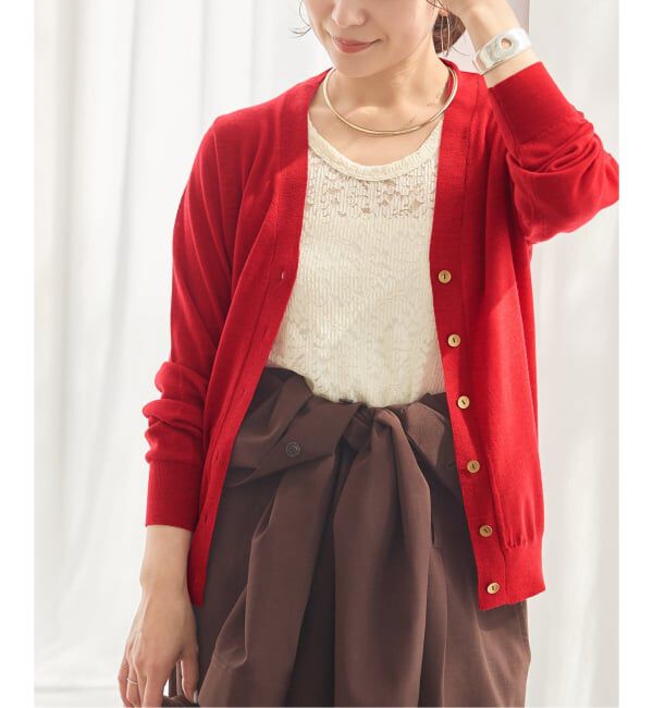 JOURNAL STANDARD「《予約》ウォッシャブルウール Vカーディガン」|カーディガン|レッド