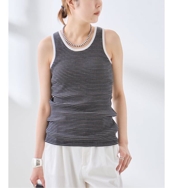 journal standard L'essage「カップ付きボーダータンクトップ」|インナー|