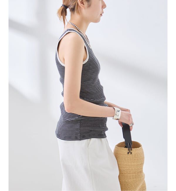 journal standard L'essage「カップ付きボーダータンクトップ」|インナー|