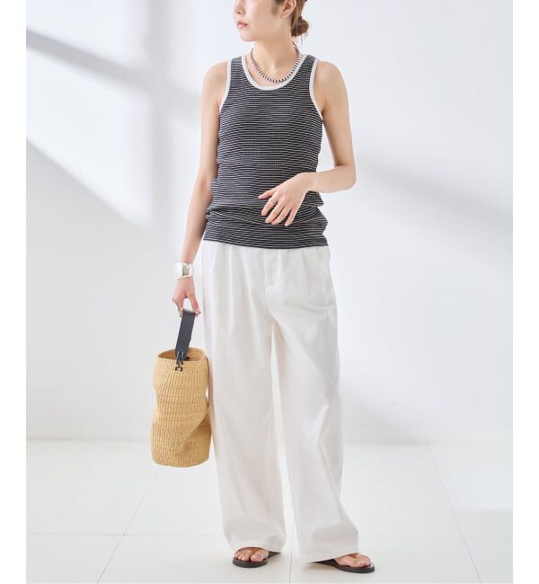 journal standard L'essage「カップ付きボーダータンクトップ」|インナー|