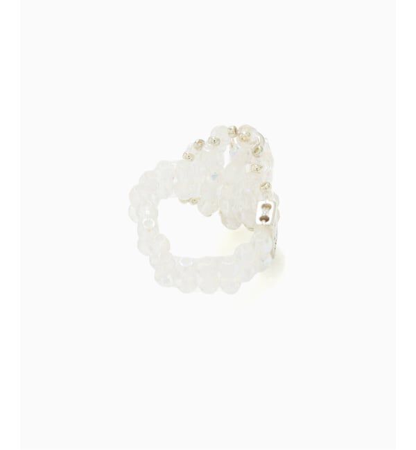 JOURNAL STANDARD「TIE A KNOT / タイ ア ノット EX CRYSTAL BEADS RING with SILVER」|リング|