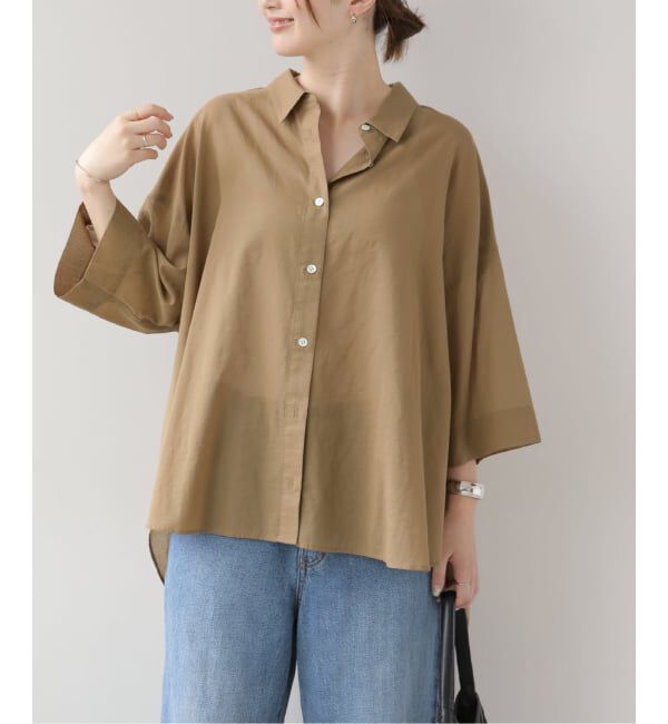 JOURNAL STANDARD relume「シアーコットンハーフスリーブビッグシャツ」|シャツ・ブラウス|キャメル